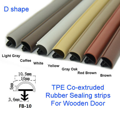 Tiras de sellado de goma en forma de D coextruidas Tira de sellado de puerta de madera Burlete Color blanco