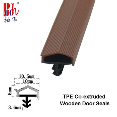 Tiras de sellado de puerta de madera coextruida de alta resistencia Tira de sellado de clima de puerta de TPE Marrón