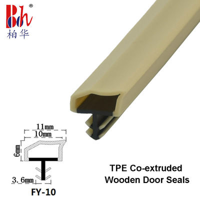 Los sellos de puerta de madera de la TPE de la coextrusión que sellan el caucho amarillo de las tiras Weatherstrips
