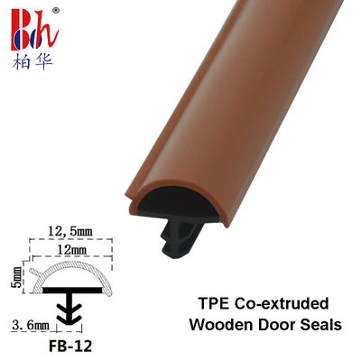 El lacre de madera de Weatherstripings de la protuberancia del Co de la puerta de la forma de D pela el color 12*5m m de la teca