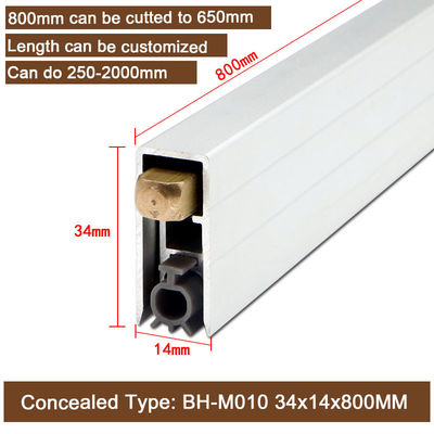 650 mm Sellos de puerta automática oculta de fondo de aluminio de trabajo pesado Weatherstrips