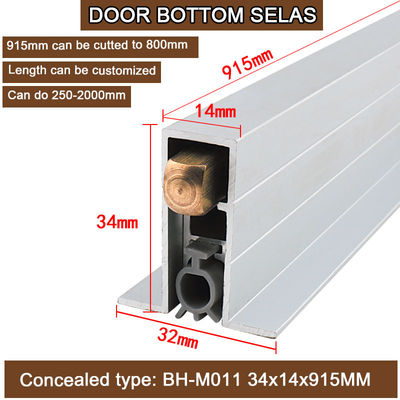 Prevención de polvo acústico sello automático de puerta de caída tiras climáticas ocultas con borde lateral 915mm