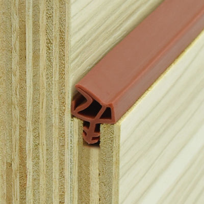 Forma irregular de puerta de la TPE del sello del agujero doble de madera de goma de la tira con el lado plegable