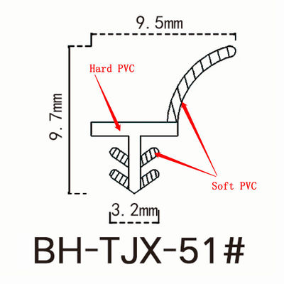 Sellos herméticos del desmontaje de tiempo del PVC del ODM para el tablero que bordea de madera 9.7*9.5m m