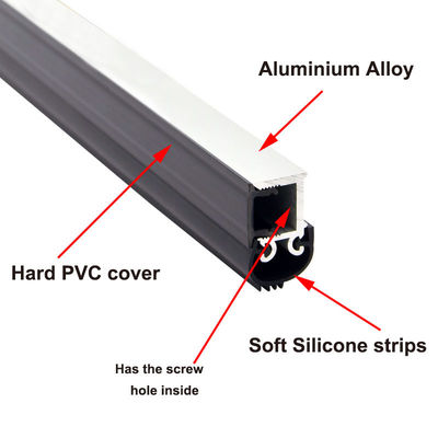 Tornillo inferior de la tira del sello de la puerta de aluminio 6063 fijado con goma de silicona