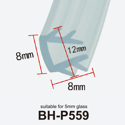 Tiras de cristal suaves transparentes del clip del desmontaje de tiempo del PVC para el vidrio de 5m m