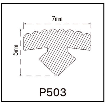 Tira de goma 7*5m m del PVC del OEM para la ropa Hang Bar