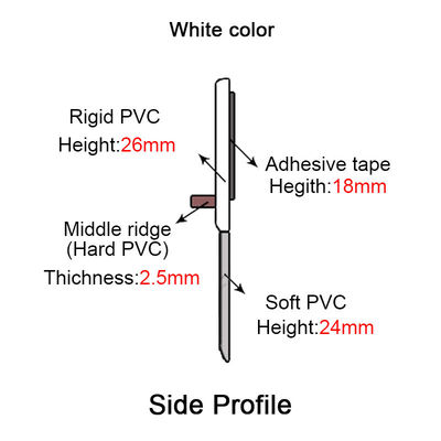 prueba inferior del viento de la tira del sello de la puerta blanca del Pvc de 50m m