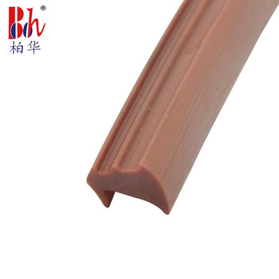 tipo tiras del surco de la tira de goma del PVC de 10*8 milímetro Brown de barrera
