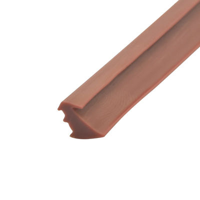 tipo tiras del surco de la tira de goma del PVC de 10*8 milímetro Brown de barrera