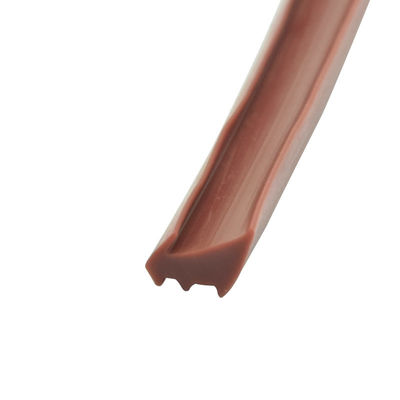 tipo tiras del surco de la tira de goma del PVC de 10*8 milímetro Brown de barrera