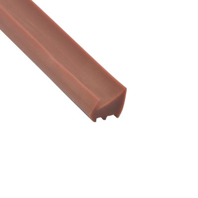 tipo tiras del surco de la tira de goma del PVC de 10*8 milímetro Brown de barrera