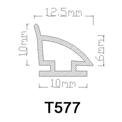 TPE de la tira de goma del PVC de 12.5*10m m anticolisión para el color del negro de la puerta deslizante
